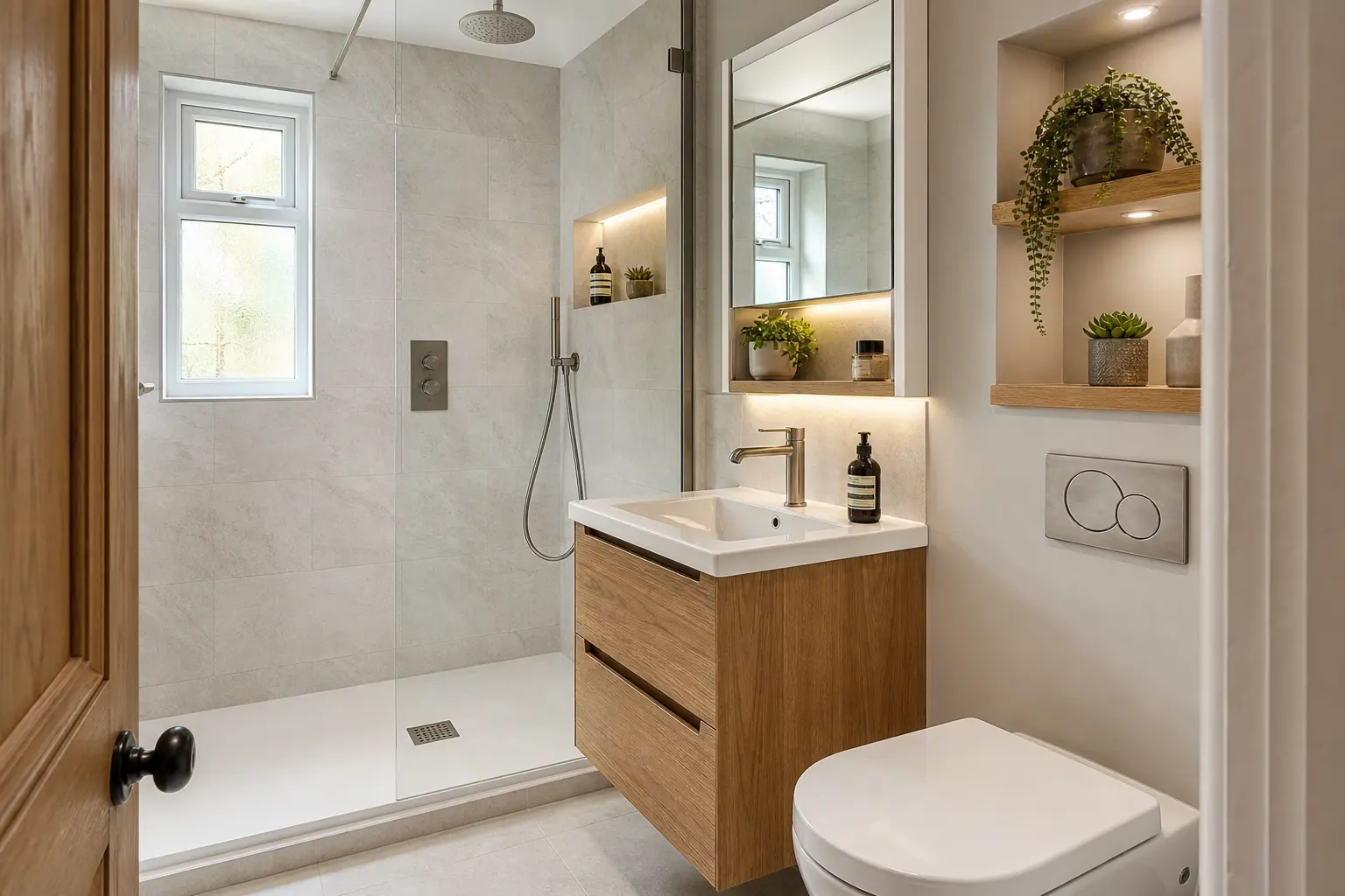 Stone ensuite bathroom